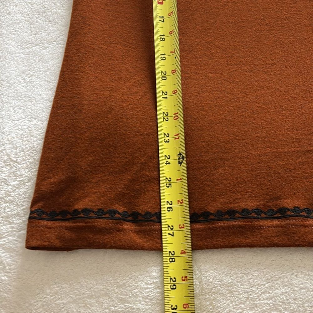 rust Tunic sweater Shirt Embroidered Black Bell Sleeves‎ XXL NWT Rod’s Western - Picture 9 of 9